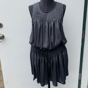 Charcoal gray gathered waist dress